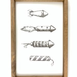 Vintage Fireworks Framed Art