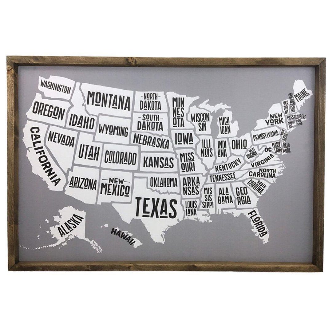 United States Map Framed Art - Etsy