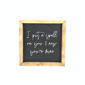 I Put A Spell On You Framed Saying