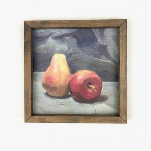 Still Life Apple and Pear Framed Art