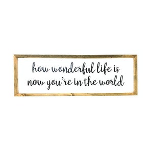 How Wonderful Life Is Now That You&#39;re In The World - 12X36