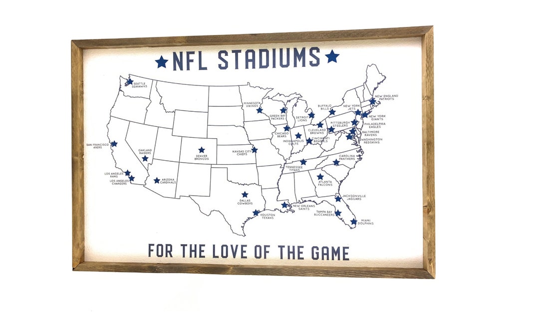 NFL Stadium Map Pinboard Etsy