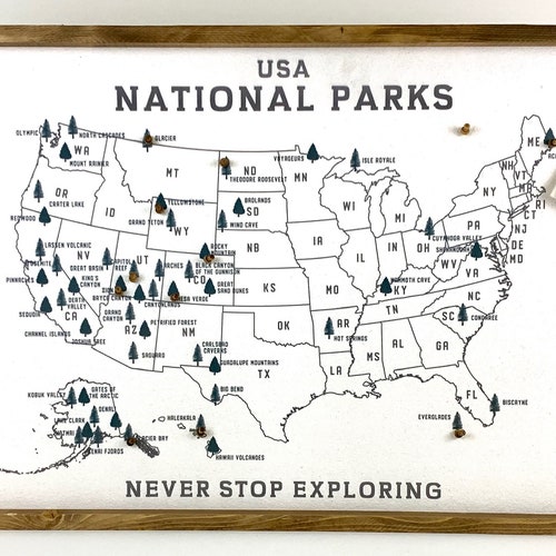 Scratch Your Travels® US National Parks USA Scratch off Map - Etsy