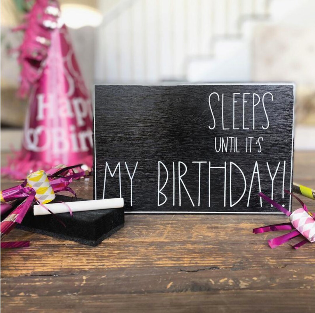 Sleeps Until My Birthday Large Countdown Shelf Block - Etsy