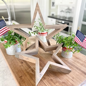 Wood Open Star Decor