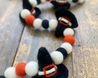 Halloween Witch hat felt ball Garland Decor