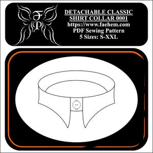 Detachable Classic Shirt Collar - Digital Sewing Pattern