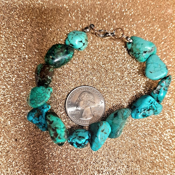 Native American Indian Chunky Turquoise Vintage B… - image 3
