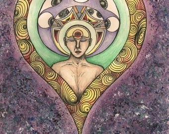 Zoning Inwards art print size 8" x 12" by Deidre Conway
