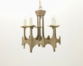 Moe Bridges brutalist mid century chandelier lamp