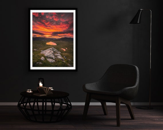 Blea Tarn below Standing Crag, Lake District - Photographic Print