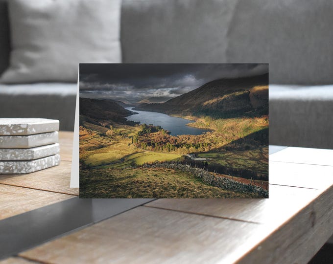 Lake District Greeting Card • Thirlmere from Steel Fell