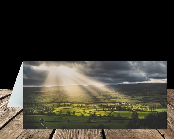 Bampton Grange from Knipe Moor, Lake District - Greeting Card