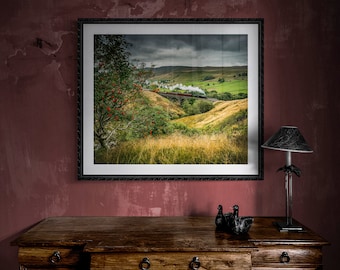 Settle & Carlisle Railway Fine Art Photograph • Alberta crosses Ais Gill Viaduct • Unframed Print