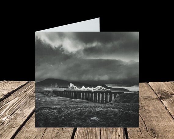 The Fellsman crosses Ribblehead Viaduct, Settle-Carlisle Railway - Greeting Card