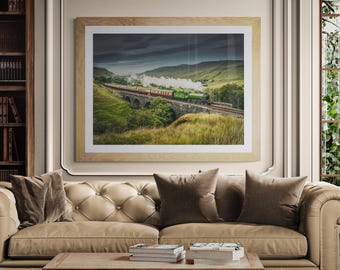 Settle & Carlisle Railway Fine Art Photograph • Mayflower crosses Ais Gill Viaduct • Unframed Print