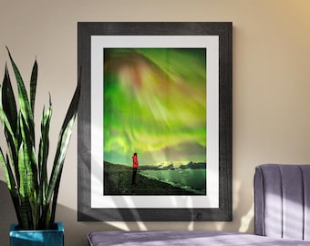 Iceland Fine Art Photograph • Aurora Borealis above Hvannadalshnjúkur • Unframed Print