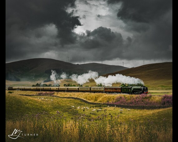 60163 Tornado passes Tewsgill Hill, West Coast Main Line, Scotland - Photographic Print