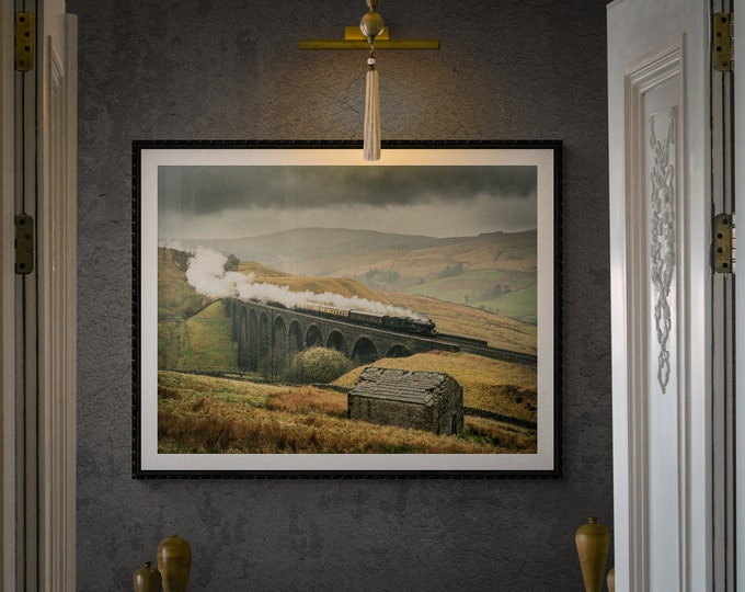 Settle & Carlisle Railway Fine Art Photograph • Clun Castle crosses Arten Gill Viaduct • Unframed Print