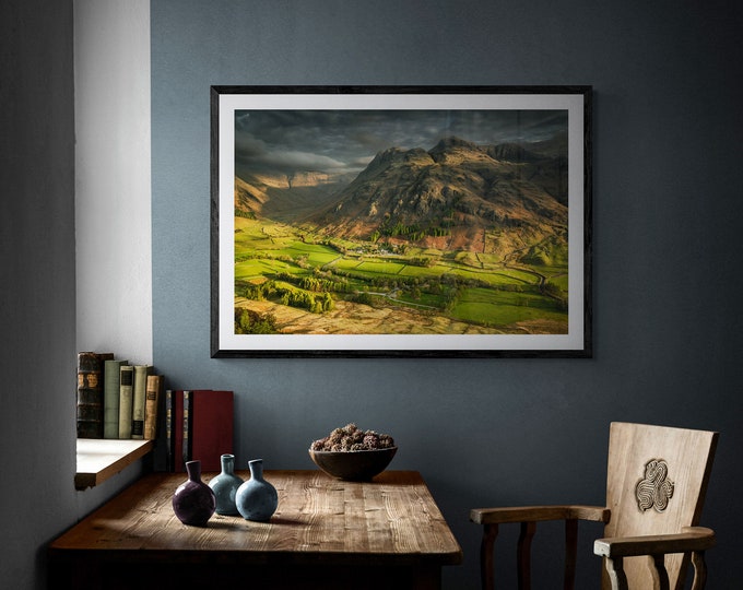 Lake District Fine Art Photograph • The Langdale Pikes & Mickleden • Unframed Print