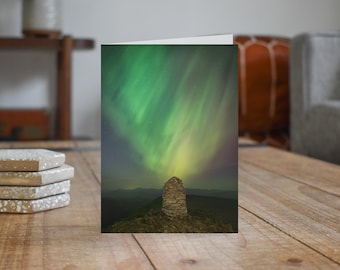 Lake District Greeting Card • Aurora Borealis above Dale Head