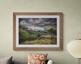 Settle & Carlisle Railway Fine Art Photograph • Sir Nigel Gresley passes Ais Gill Viaduct • Unframed Print