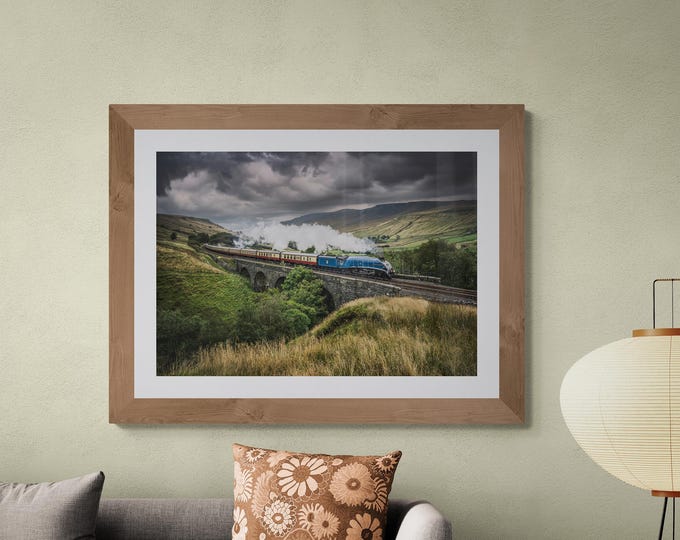 Settle & Carlisle Railway Fine Art Photograph • Sir Nigel Gresley passes Ais Gill Viaduct • Unframed Print