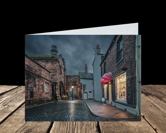 Abbey Gatehouse from Paternoster Row, City of Carlisle - Greeting Card