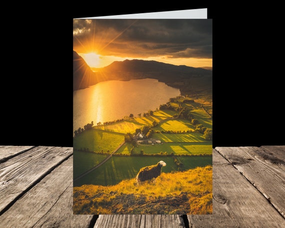 Crummock Water from Rannerdale Knotts, Lake District - Greeting Card
