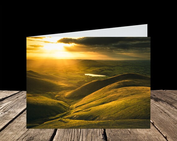 Over Water from Little Sca Fell, Lake District - Greeting Card