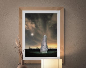 Vale of Eden Fine Art Photograph • Venus and Saturn beyond Long Meg • Unframed Print