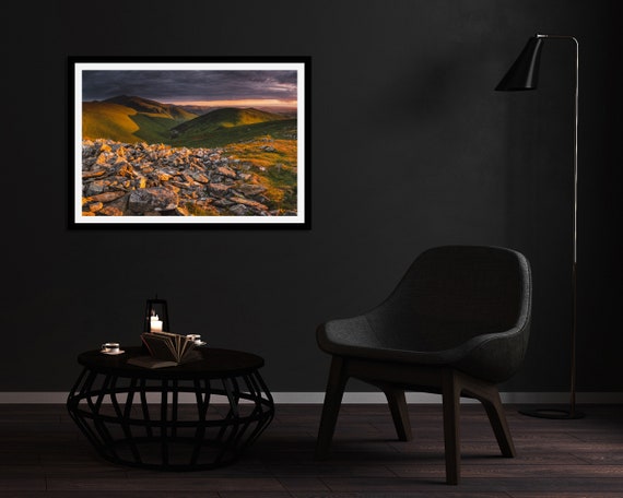 Skiddaw & Great Cockup from Meal Fell, Lake District - Photographic Print