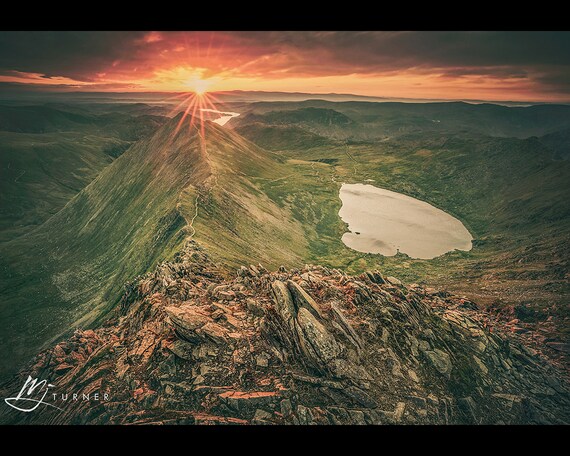 Red Tarn from Helvellyn, Lake District - Photographic Print