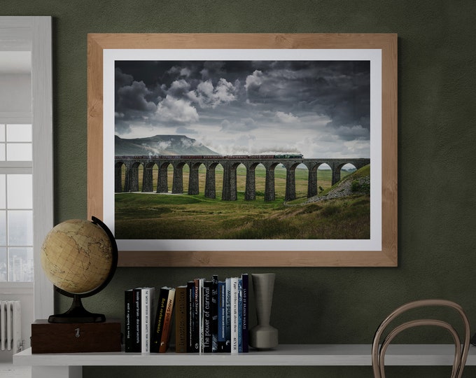 Settle & Carlisle Railway Fine Art Photograph • Flying Scotsman powers over Ribblehead Viaduct • Unframed Print