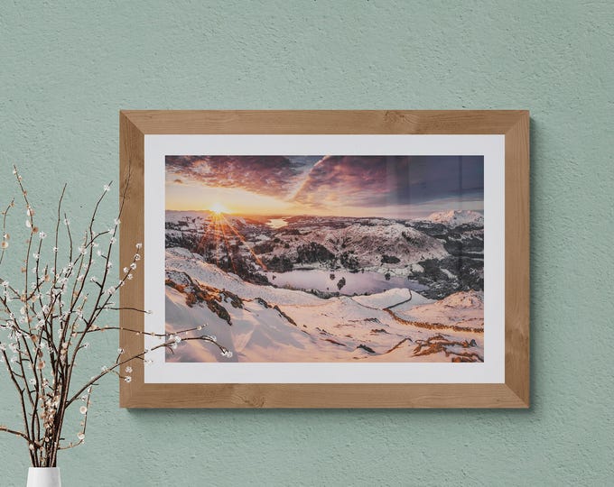 Lake District Fine Art Photograph • Rydal Water and Windermere from Nab Scar • Unframed Print