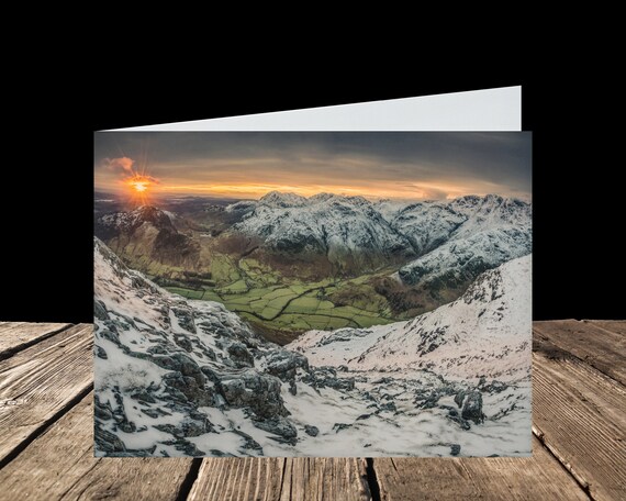 Great Langdale from Loft Crag, Lake District - Greeting Card