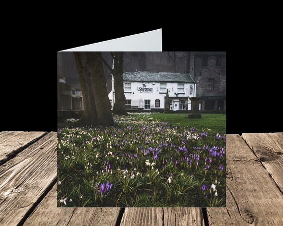 Sportsman Inn from St Cuthbert's Churchyard, City of Carlisle - Greeting Card