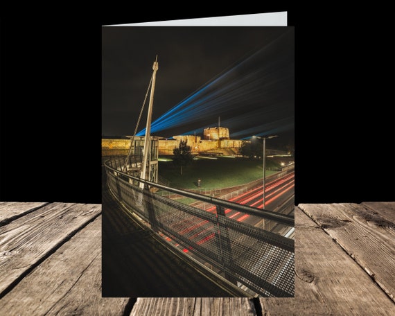 Carlisle Castle from Irish Gate Bridge II, City of Carlisle - Greeting Card