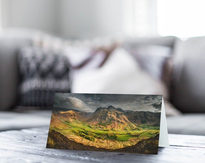Lake District Greeting Card • Great Langdale from Side Pike