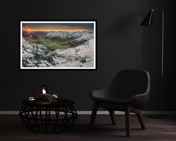 Great Langdale from Loft Crag, Lake District - Photographic Print