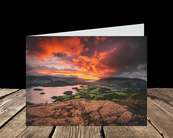 Derwentwater from Walla Crag, Lake District - Greeting Card