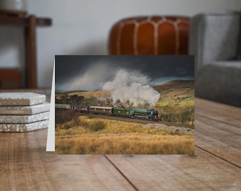 Settle & Carlisle Railway Greeting Card • Tornado storms through Mallerstang