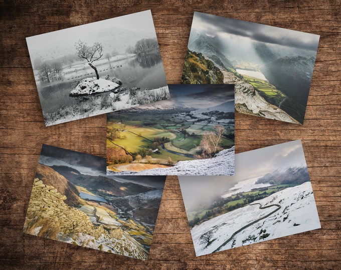 Lake District Greeting Card Set • Winter Scenes Collection • 5 Pack with Envelopes