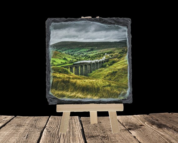 60163 Tornado crosses Arten Gill Viaduct, Settle-Carlisle Railway - Rock Slate Coaster