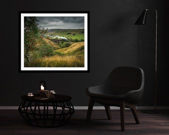 Alberta crosses Ais Gill Viaduct, Settle-Carlisle Railway - Photographic Print