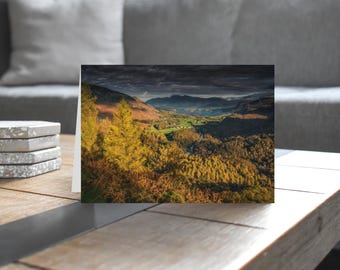 Lake District Greeting Card • Borrowdale from Castle Crag I