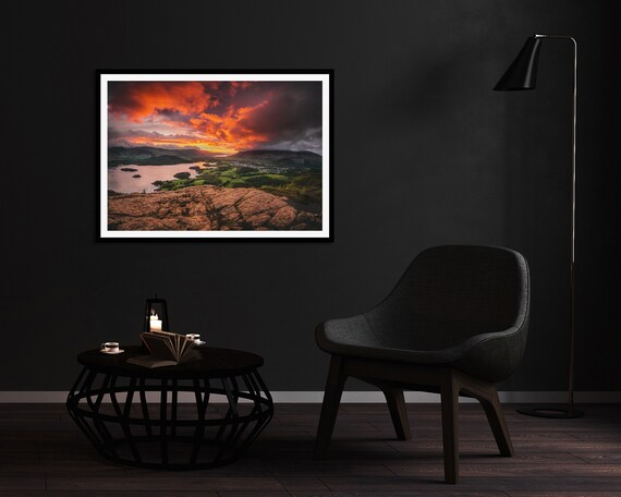 Derwentwater from Walla Crag, Lake District - Photographic Print