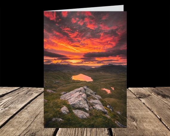 Blea Tarn below Standing Crag, Lake District - Greeting Card