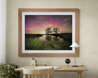 Lake District Fine Art Photograph • Aurora and Capella over Rough Hill Tarn • Unframed Print