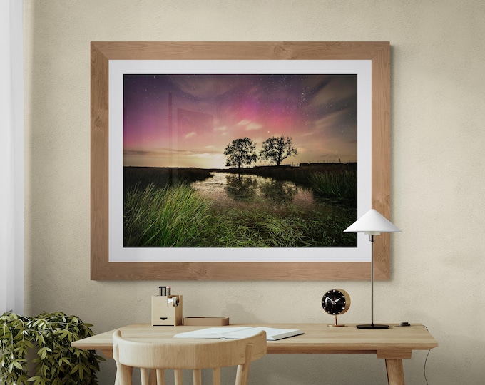 Lake District Fine Art Photograph • Aurora and Capella over Rough Hill Tarn • Unframed Print